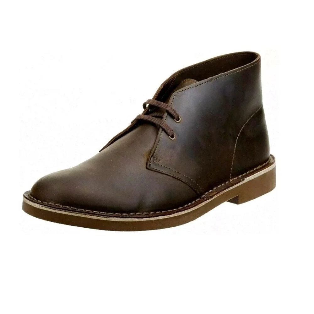 Clarks Bushacre 2 Chukka Boots Mens 10 Beeswax Brown Leather Good Ankle Boot‎